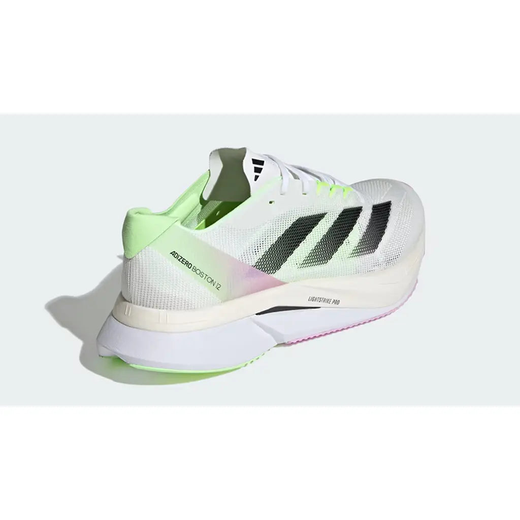 Adidas Adizero Boston 12 - White Black Green Spark – löparskor från Adidas, bild 3